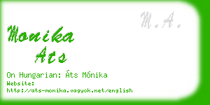 monika ats business card